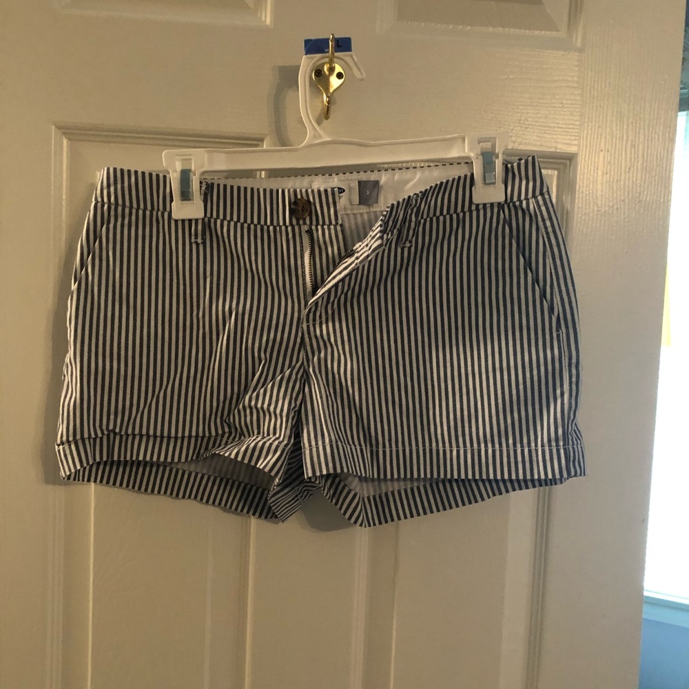 grey and white shorts